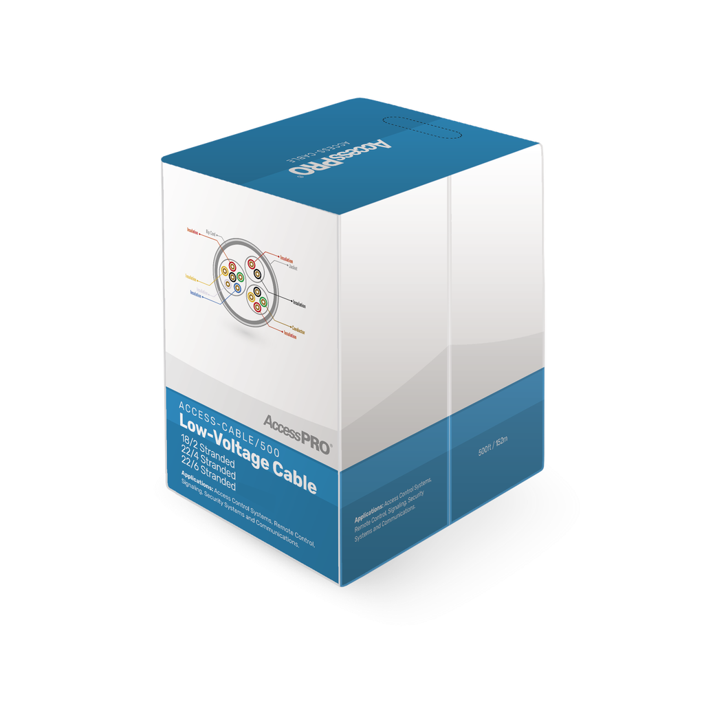[ACCESS-CABLE/500] Bobina de 152 metros de cable compuesto de, 6 y 4 conductores calibre 22 y 2 Conductores calibre 18, para aplicaciones de control de acceso