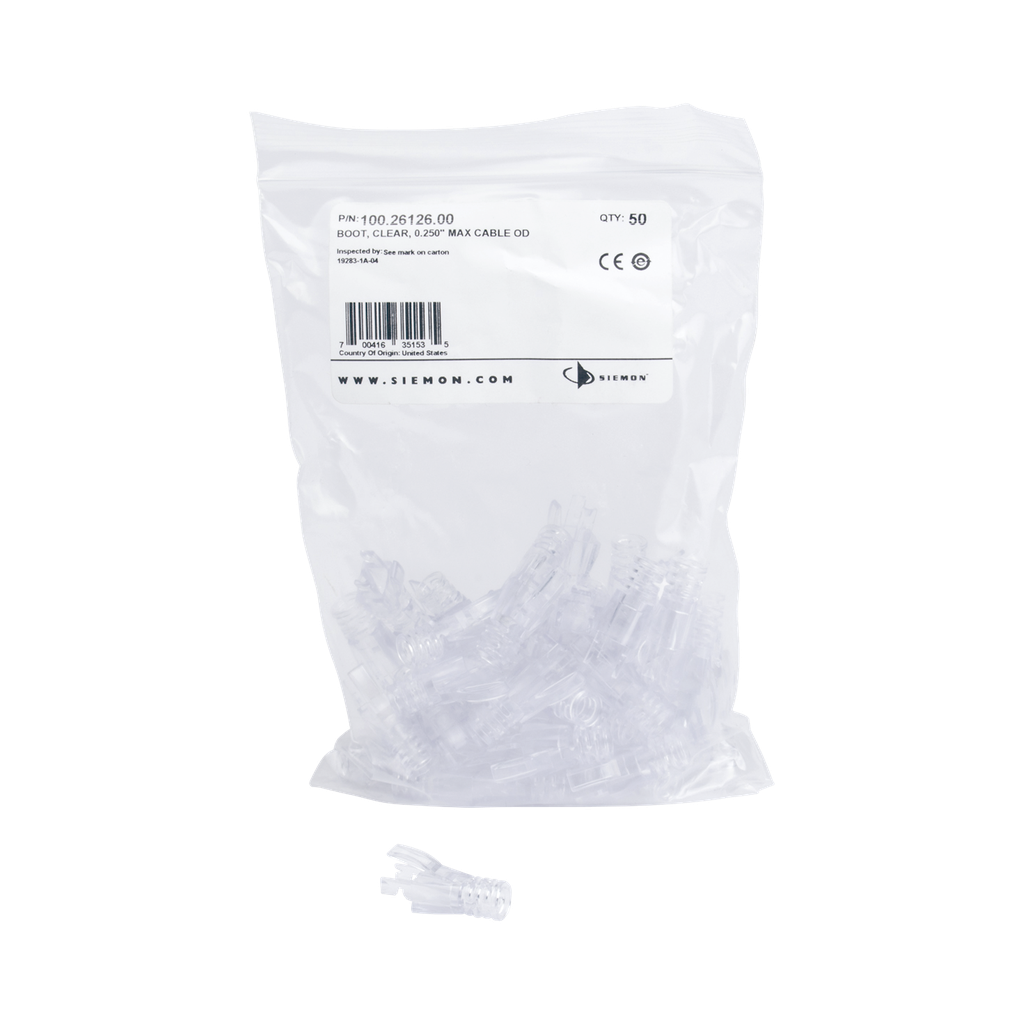 [P6U-BOOT] Bota Protectora Opcional, Para Plug P6U-8-8 de Siemon, Bolsa con 50 piezas