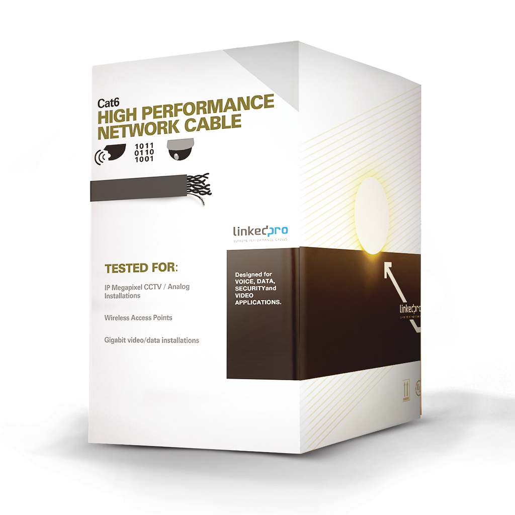 [PRO-CAT-6/W] Bobina de Cable UTP de 305 m (1000 ft) Cat6 aleación de Cobre y Aluminio (CCA), color blanco, Uso exclusivo interior