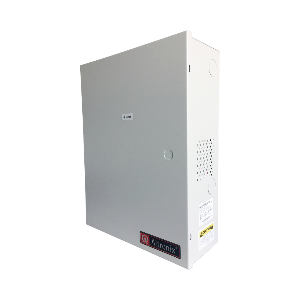 [AL600ULACM] Fuente de poder ALTRONIX de 12/24 Vcc @ 6 Amper, con capacidad de batería de respaldo, requiere batería, 8 salidas, con voltaje de entrada de 115 Vca