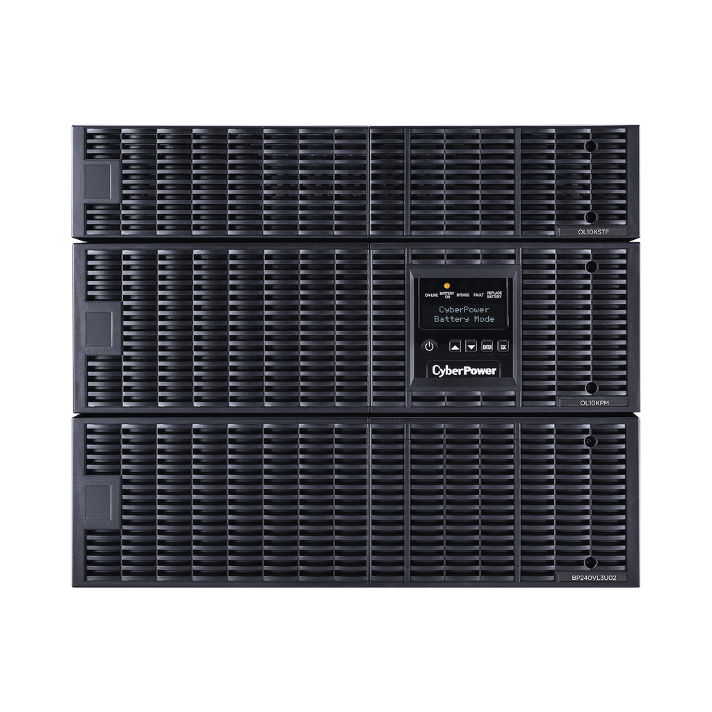 [OL10KRTF] UPS de 10000 VA/10000 W, Online Doble Conversión, 200 - 240 Vac de Entrada, 120 - 240 Vac de Salida, Entrada Hardwired, Onda Senoidal Pura, Torre o Rack de 8 UR, Con 6 Tomas NEMA 5-20R, 3 NEMA L6-30R y Terminal Hardwire