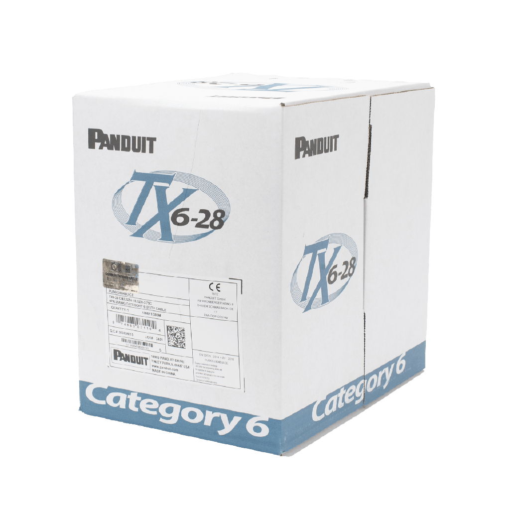 [PUD6C2804WH-CE] Bobina de Cable UTP 305 m. de Cobre TX6-28®, Blanco, Categoría 6, Diámetro Reducido (28 AWG), CM/LSZH, de 4 pares