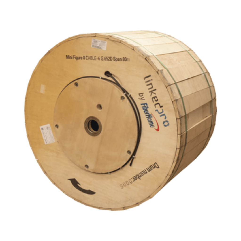 [OC-FIG8-06C/4KM] Carrete de 4 km de Fibra Óptica Aérea Mini Figura 8, G.652D, Monomodo de 6 Hilos, Exterior, Span 80, Loose Tube