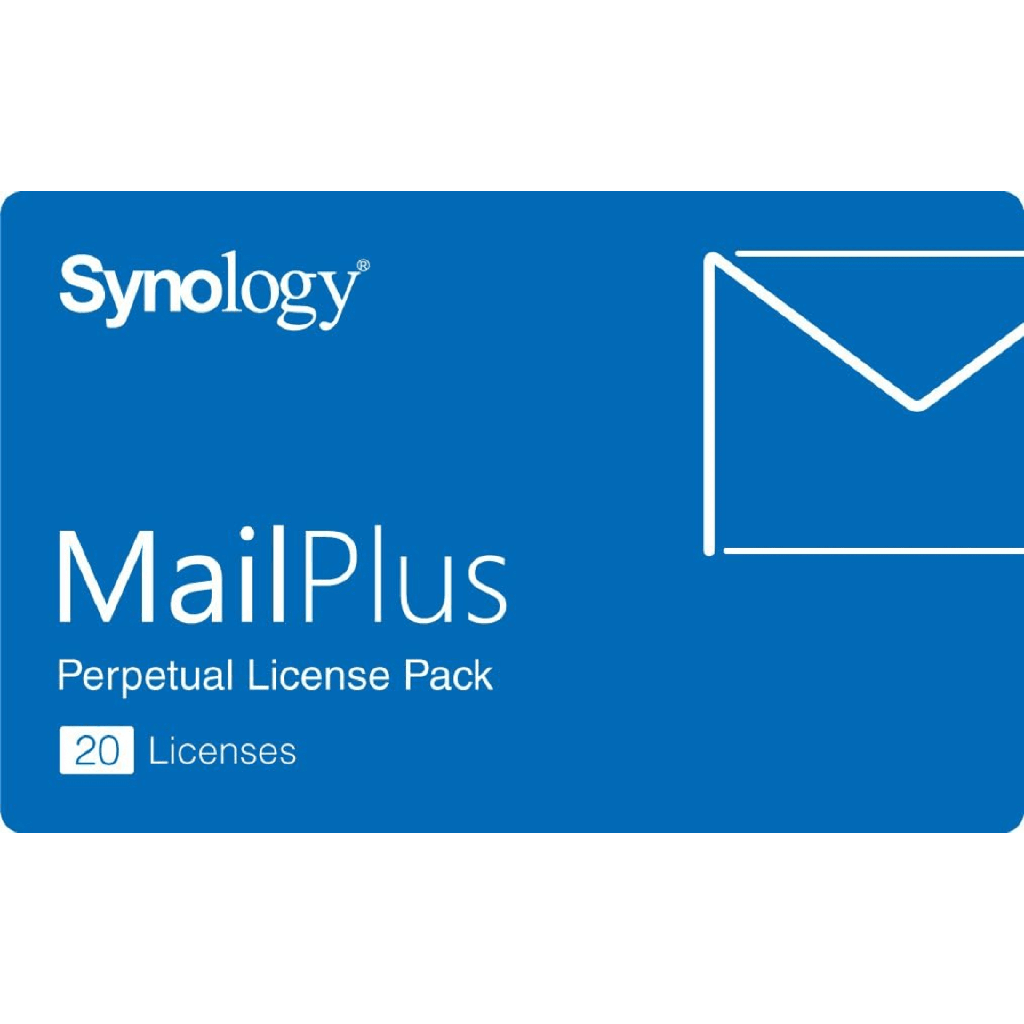 [MAILPLUS 20 LICENSES] Paquete de Licencias Synology MailPlus | 20 Cuentas de Correo Electrónico Activas | Licencias Permanentes | Compatible con Synology NAS | Alta Disponibilidad | Migración de Licencias.