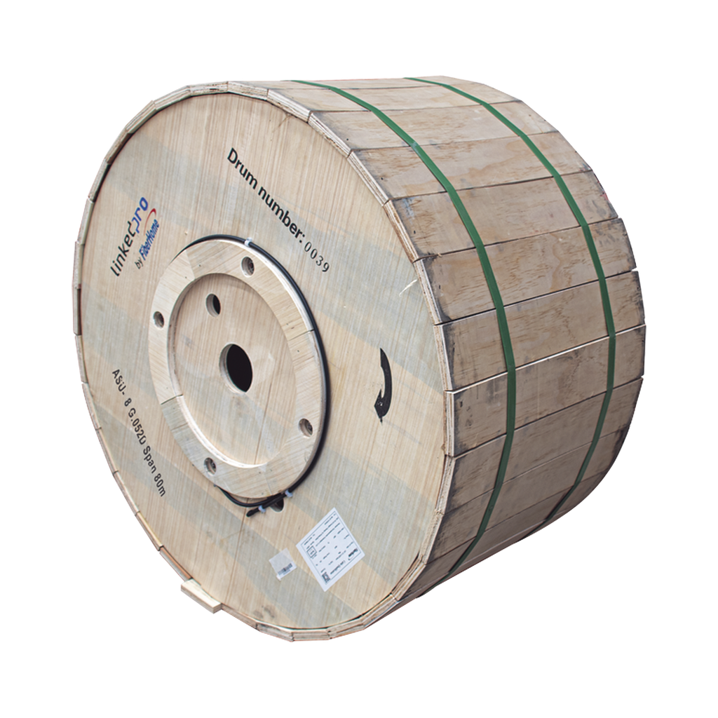 [MINI-ADSS-08C/4KM] Carrete de 4 km de Fibra Óptica Aérea Mini ADSS (ASU) G.652D, Monomodo de 8 Hilos, Exterior, Span 80, Loose Tube