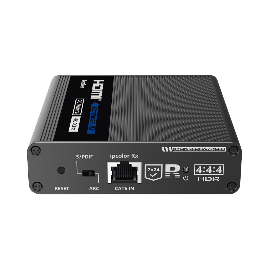 [TT-676RX] Receptor Compatible para Kits TT- 676 / 4K@60Hz con IR / Distancia de 70 Metros / Conexión en Cascada de hasta 10 Receptores con TT676.