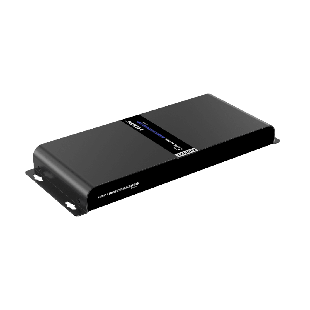 Kit Divisor y Extensor HDMI (Extender Splitter) | Divide 1 Fuente HDMI a 4 Pantallas | Extiende la señal HDMI hasta 120 m | Resolución 4Kx2K @ 60 Hz | Cat 6/6a | Uso 24/7 | Longitud del cable autoajustable