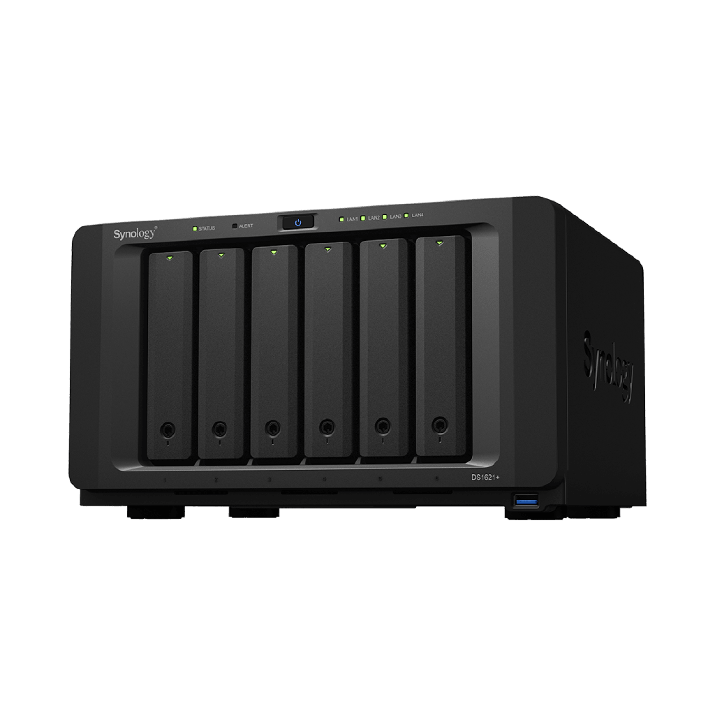 [DS1621+] NAS Synology DiskStation DS1621+ | 6 Bahías | Procesador AMD Ryzen V1500B | 4 GB DDR4 ECC | Expansión Hasta 16 Bahías | 2 Ranuras M.2 NVMe | Puerto 10GbE RJ-45 | Compatibilidad RAID | Btrfs | Virtualización | Caché SSD.