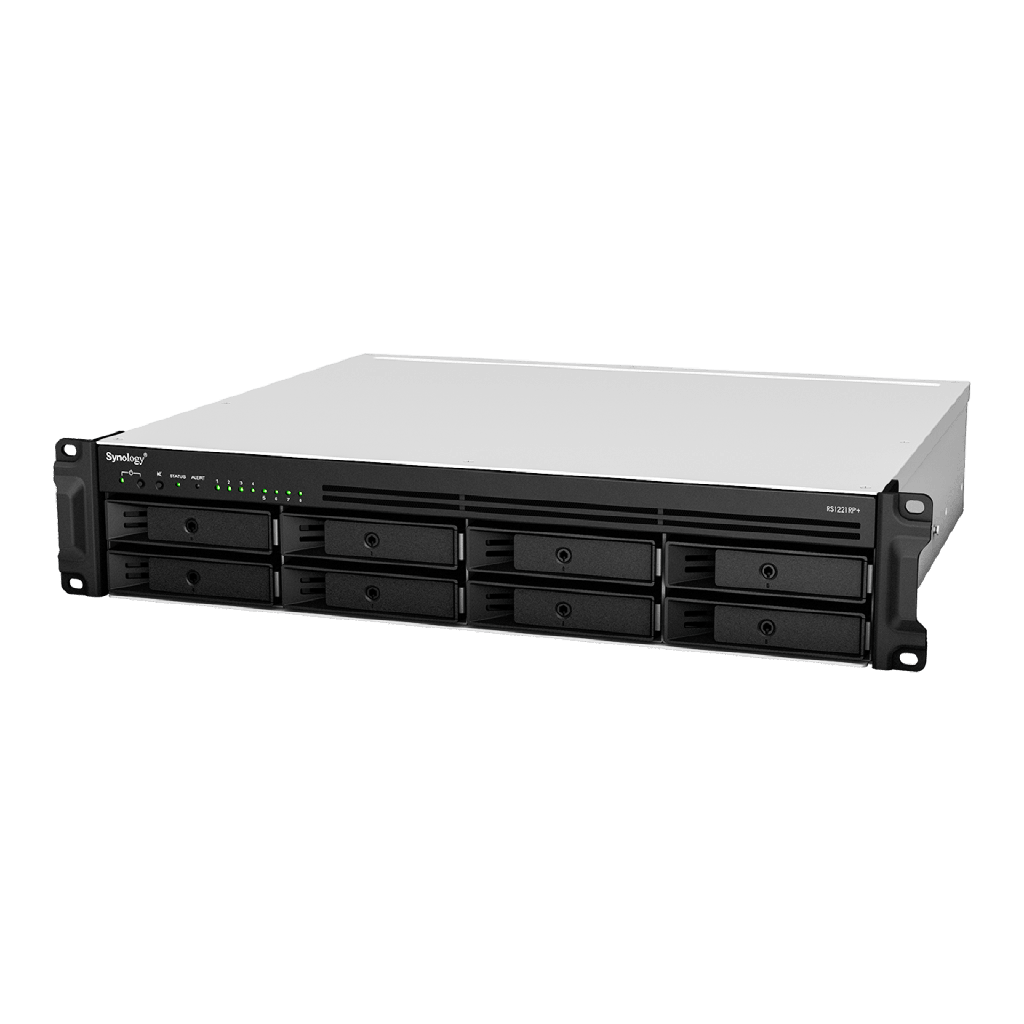 [RS1221RP+] Servidor de Almacenamiento en Red Synology RackStation RS1221RP+ | 8 Bahías | Expandible a 12 Bahías | CPU AMD Ryzen V1500B | 4 GB DDR4 ECC | RAID Soportado | 10/25GbE | Virtualización Certificada | Protección de Datos Integral