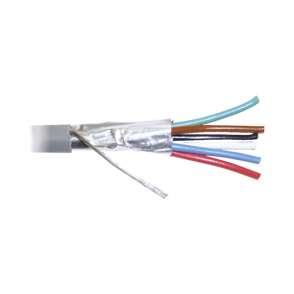 [WZ12] Bobina de 305 metros de cable 8 conductores, 22 AWG, tipo CMR, de color gris para aplicaciones en Alarmas de intrusión /Control de acceso/Interfonos y TV porteros/Automatización/Audio y Voceo.