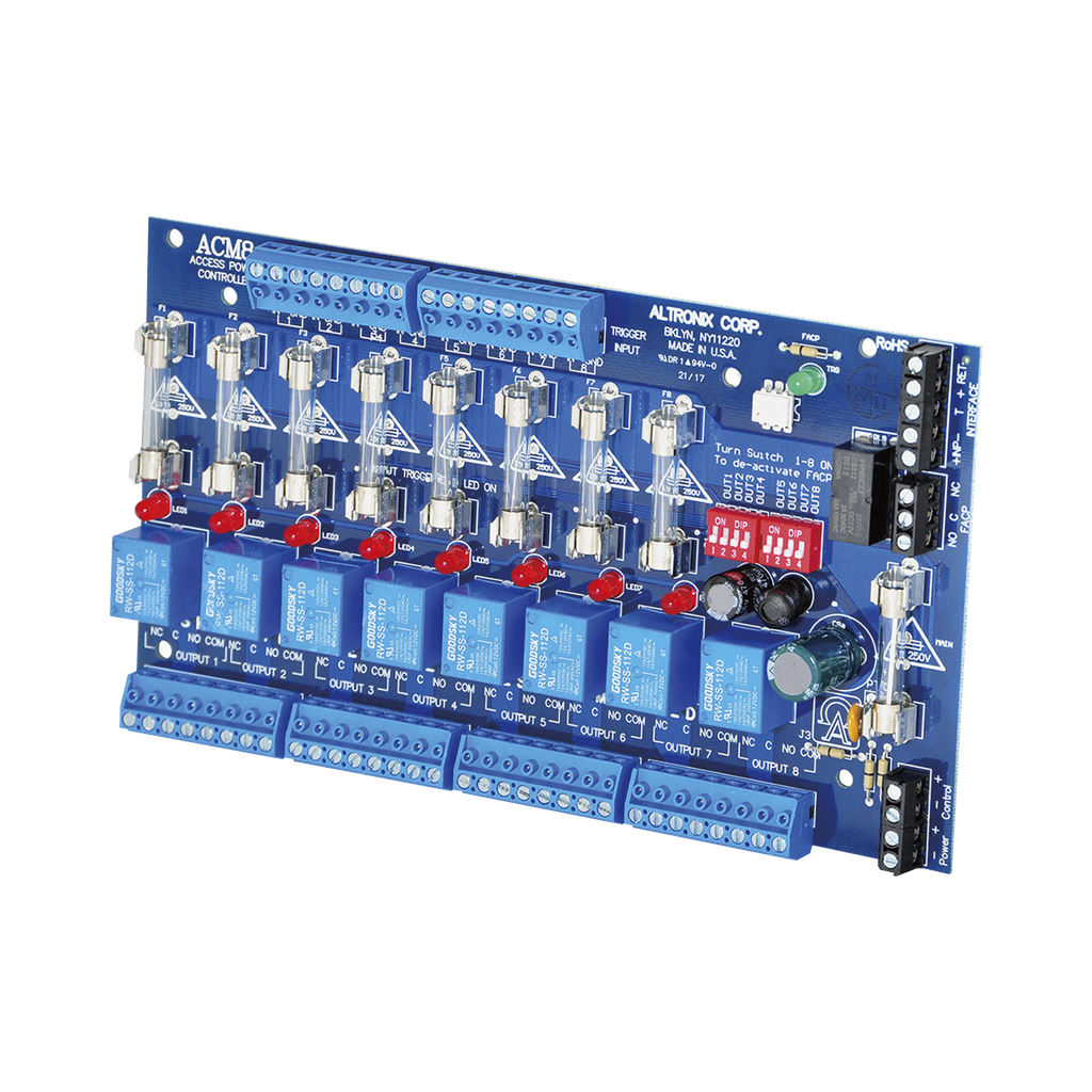 [ACM8] Tarjeta de control / 8 entradas @ 8 salidas / Requiere alimentación de 12 a 24 Vcd