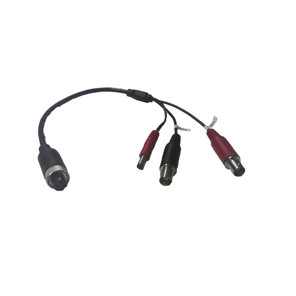 Cable Adaptador Tipo Aviación a BNC para Cámaras en DVR Móvil HIKVISION / 30 cm de Largo