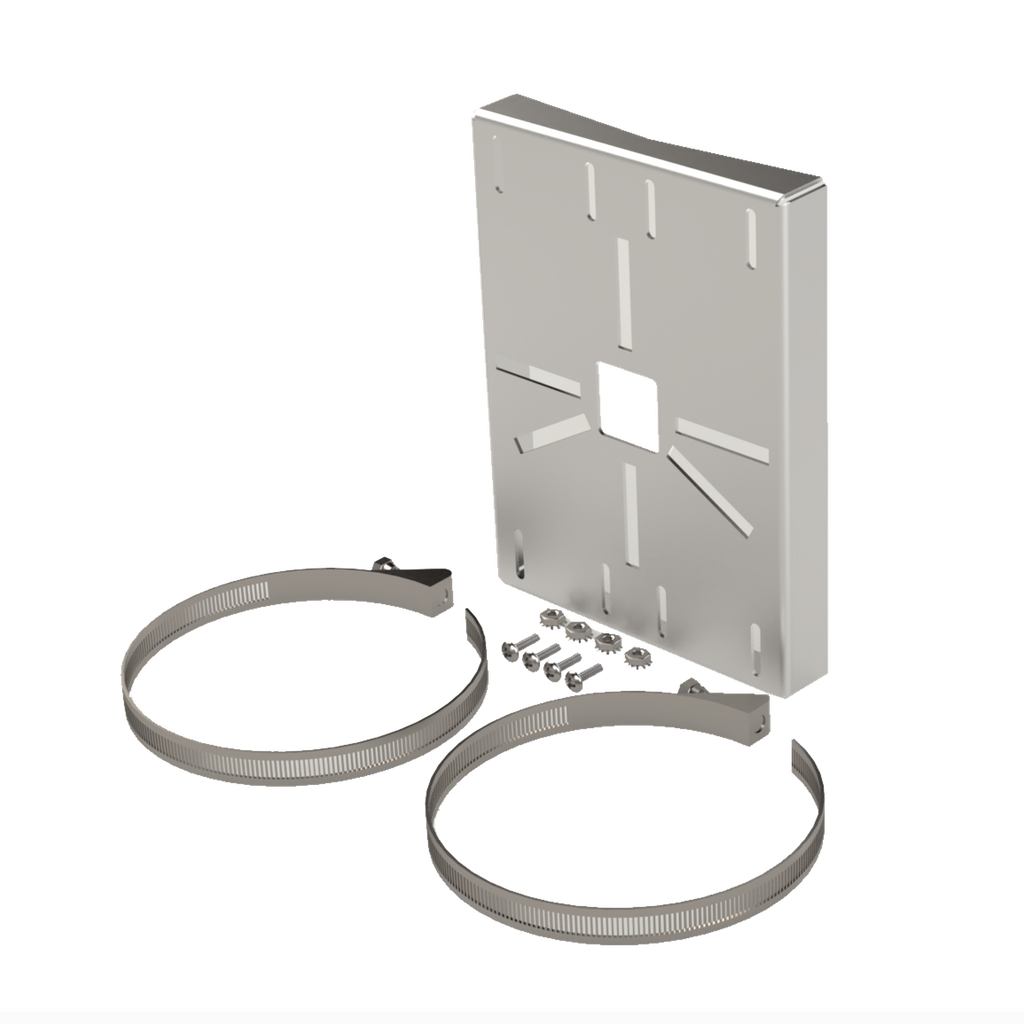 Montaje universal galvanizado para instalación de cámaras en poste 2 a 5 color gris galvanizado