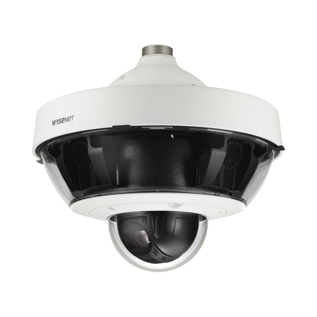 [PNM-9322VQP] Cámara IP Multisensor 8 - 20 MP (4 sensores de 2 o 5 MP) lentes intercambiables con PTZ 2 MP 32X / Hasta 5 tarjetas SD de 256 GB / WDR de hasta 150dB / IP66 / IK10