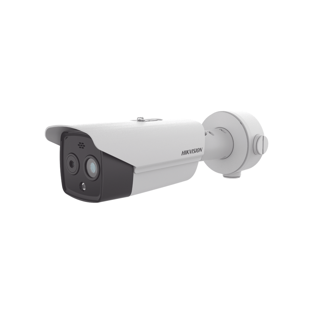[DS-2TD2628-7/QA] Bala IP Dual / Térmica 6.9 mm (256 x 192) / Óptico 6.4 mm (4 Megapixel) / 30 mts IR / Exterior IP67 / PoE / Termométrica / Detección de Temperatura / Sirena y Luz Intermitente Integrada / Micro SD