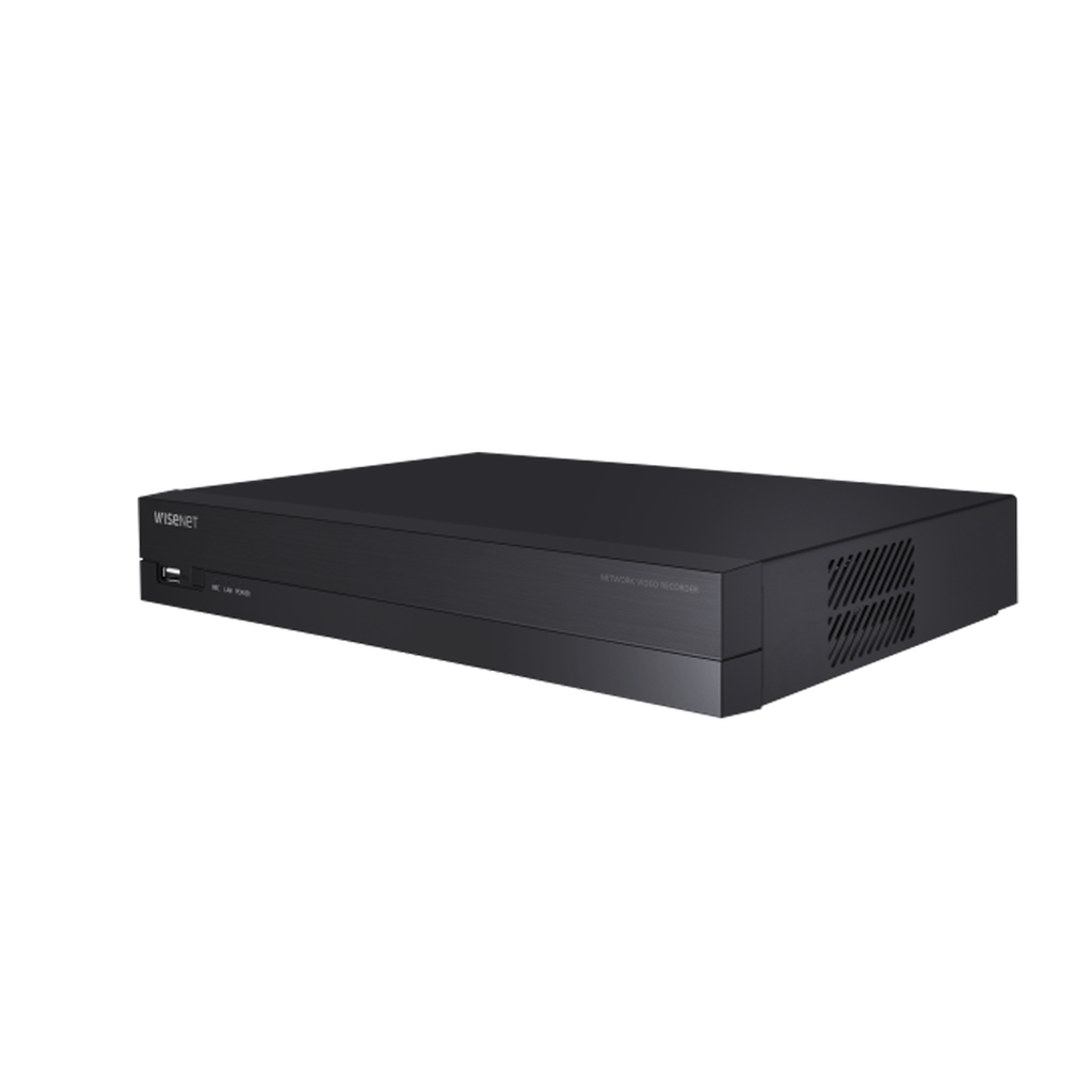 [XRN-420S] NVR 8 Megapíxel / 4 canales, 4 puertos PoE / H.265 & WiseStream / P2P Wisenet / Entradas y Salidas de Alarma