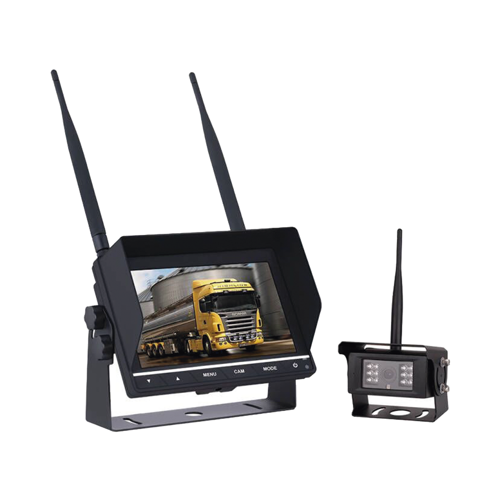 EP745J Sistema Profesional Inalámbrico de Cámara de Reversa Infrarroja y Monitor de 7" para Vehículos de Trabajo y Montacargas