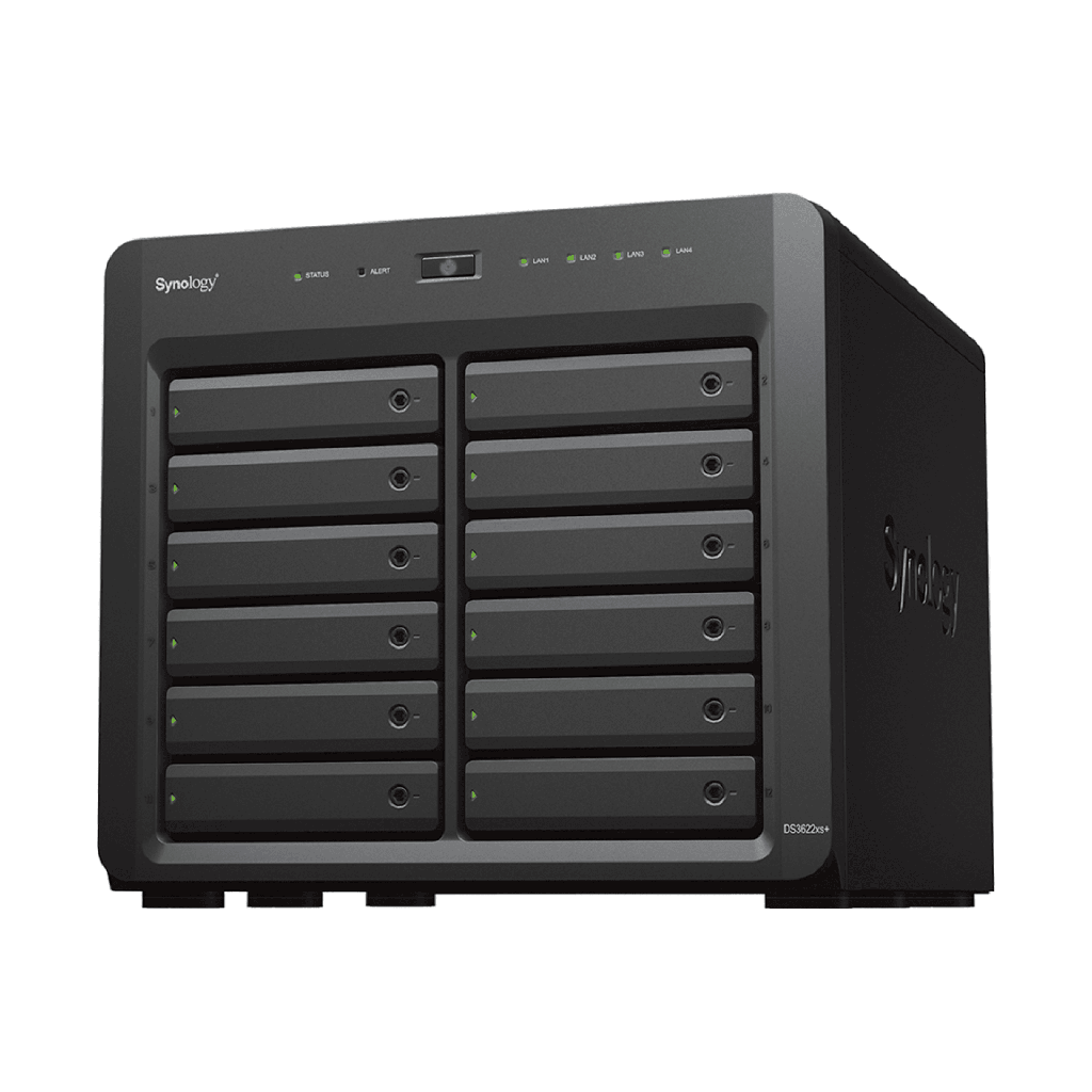 [DS3622XS+] Servidor NAS Synology DiskStation DS3622xs+ | 12 Bahías | Intel Xeon 6 Núcleos | 16 GB DDR4 ECC | 10GbE RJ-45 | Expansión Hasta 36 Bahías | RAID F1, 0, 1, 5, 6, 10 | Caché NVMe SSD .