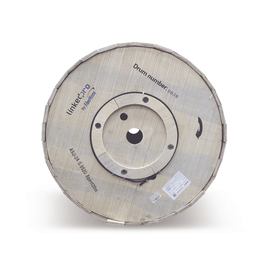 [MINI-ADSS-24C-S120/4KM] Carrete de 4 km de Fibra Óptica Aérea Mini ADSS (ASU) G.652D, Monomodo de 24 Hilos, Exterior, Span 120, Loose Tube