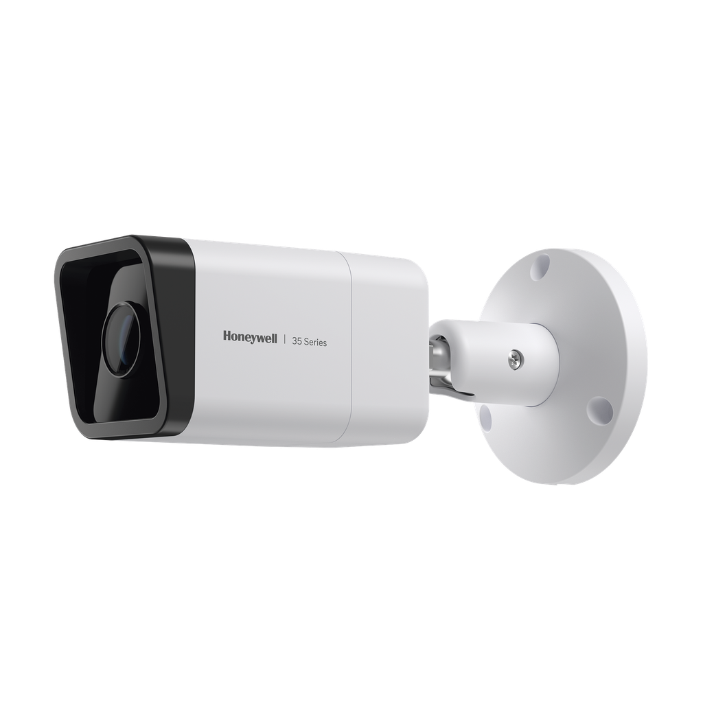 HC35WB8R2 Bala IP 8 Megapixel / Lente Mot. 2.7 a 13.5 mm / 60 mts IR /  Ultra Baja Iluminación / IP67 / H.265 / IA (Filtro de Humanos y Vehiculos) / Merodeo / Conteo de Personas / PoE / Audio y Alarmas I/O / ONVIF / NDAA / Serie 35 / Honeywell Security