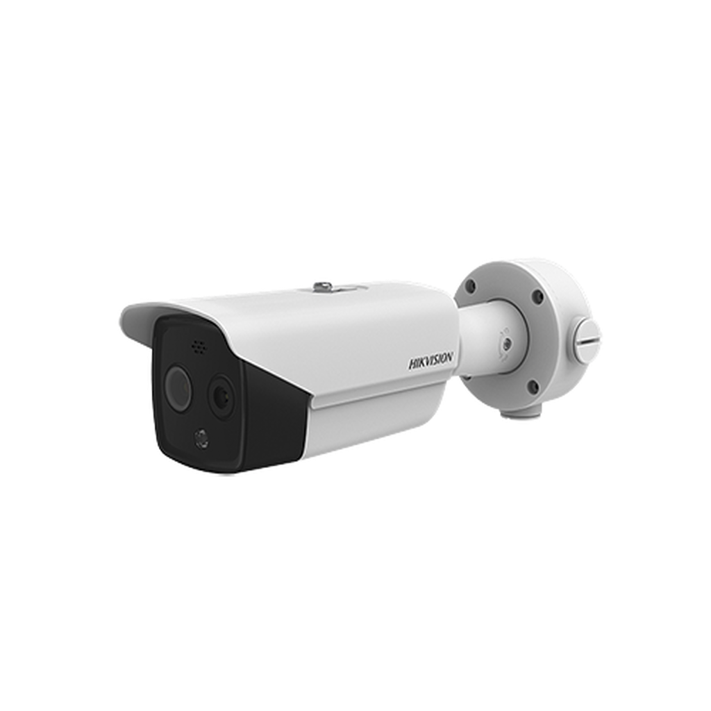 [DS-2TD2617-3/QA] Bala IP Dual / Térmica 3.1 mm (160 x 120) / Óptico 4 mm (4 Megapixel) / Termométrica / Detección de Temperatura / PoE /Exterior IP66 / Sirena y Luz Intermitente Integrada / MicroSD