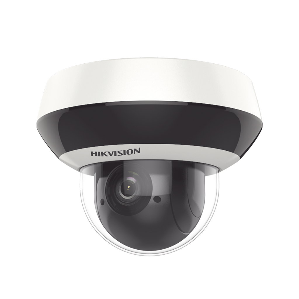 Mini Domo PTZ IP 4 Megapixel / 4X Zoom / H.265+ / 20 mts IR EXIR / WDR / PoE / IK10 /Exterior IP66 / DarkFighter / Micrófono Integrado / Micro SD
