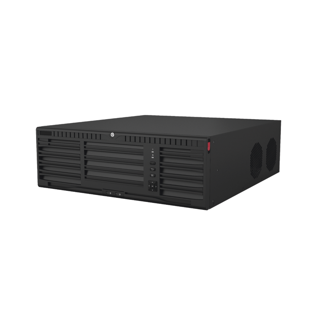 [Doble Poder de Decodificación] NVR 32 Megapixel (8K) / 64 Canales IP / AcuSense / ANPR / Conteo de Personas / Heat Map / 16 Bahías de Disco Duro /  Soporta RAID con Hot Swap / 2 HDMI en 8K / Soporta POS / Alarmas I/O  / Smart Search