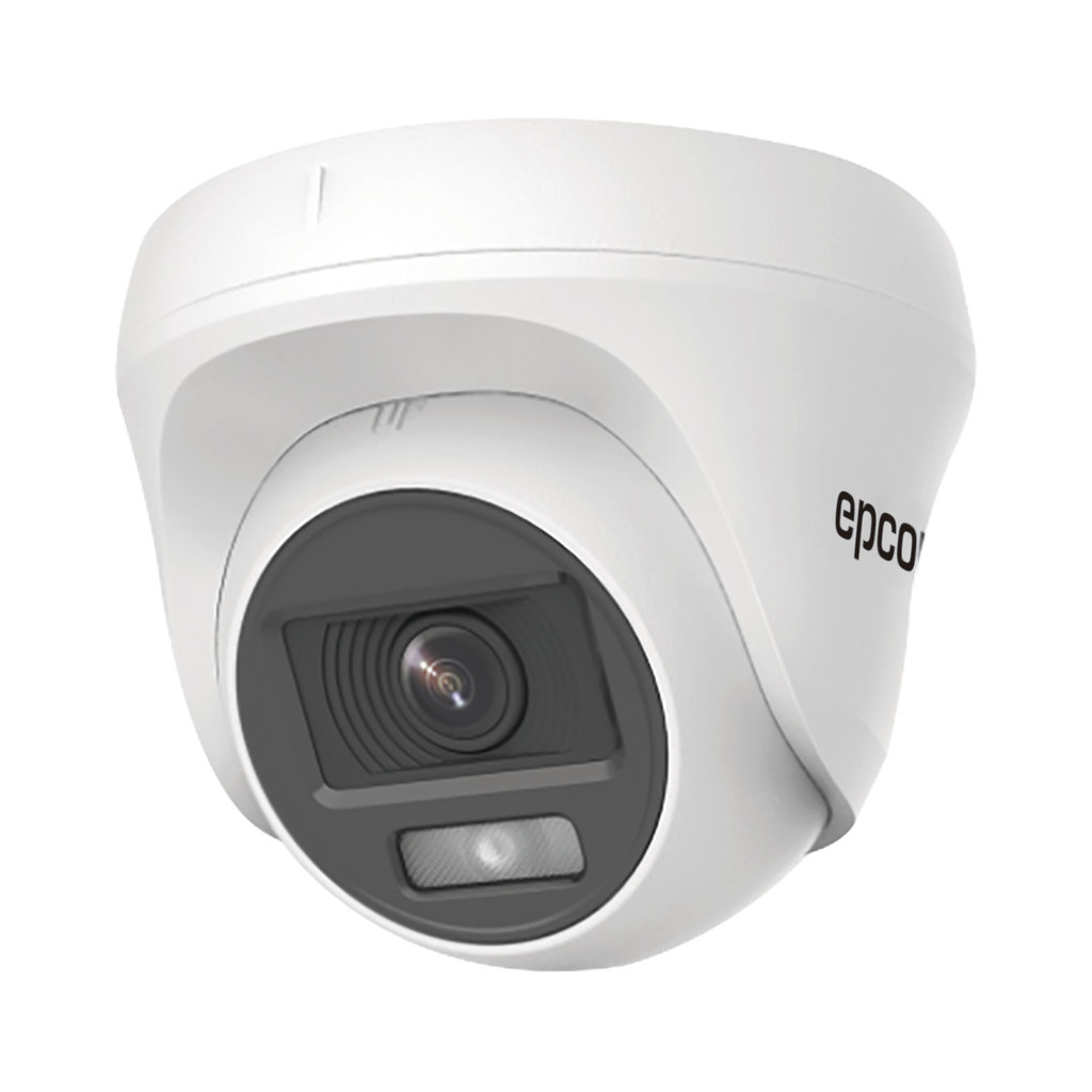 [E8-TURBO-PC/A] Turret TURBOHD 2 Megapíxel (1080p) / Imagen a color 24/7 / Lente 2.8 mm / Policarbonato / Luz Blanca 20 mts / Interior / Microfono Integrado / TVI-AHD-CVI-CVBS / dWDR