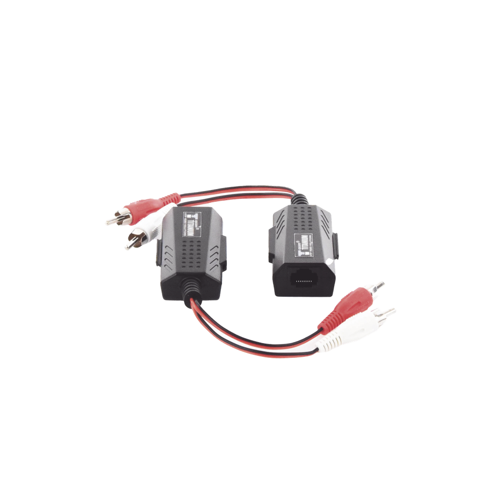 [TT2001A] Balun Extensor de audio analogo estereo RCA a RJ45  / Distancia 800 mts/  Cable CAT5-6 / Conector 100% COBRE / protección TVS, Calidad PREMIUM