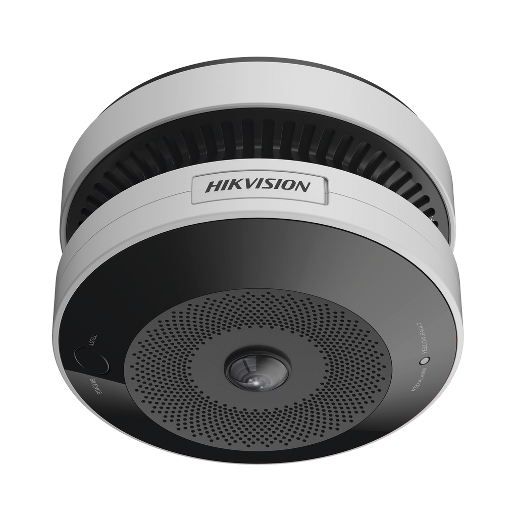 [HF-VS409] HF-VS409 (HikFire) Mini Fisheye IP 4 Megapixel con Detector de Humo Puntual  / Autónomo / Entrada y Salida de Alarma / 15 mts IR / PoE / WDR 120 dB / Alarma de 85 dB / MicroSD 128GB / Compatible con Hik-Connect