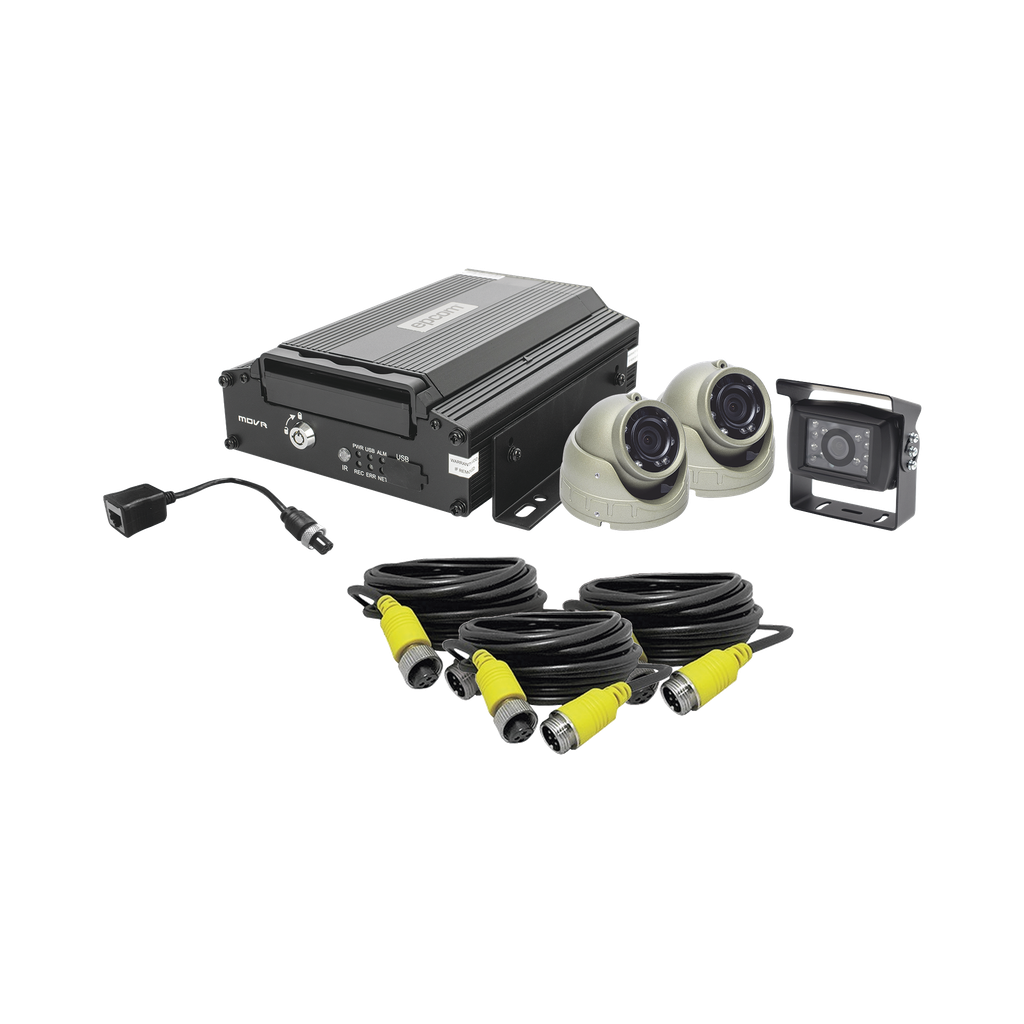 [XMR401NHDSKIT] KIT DVR PARA VEHICULO /  INCLUYE /  CÁMARAS PARA INTERIOR /  CÁMARA PARA EXTERIOR, / 2MP AHD /  CABLES EXTENSORES / ADAPTADOR LAN.