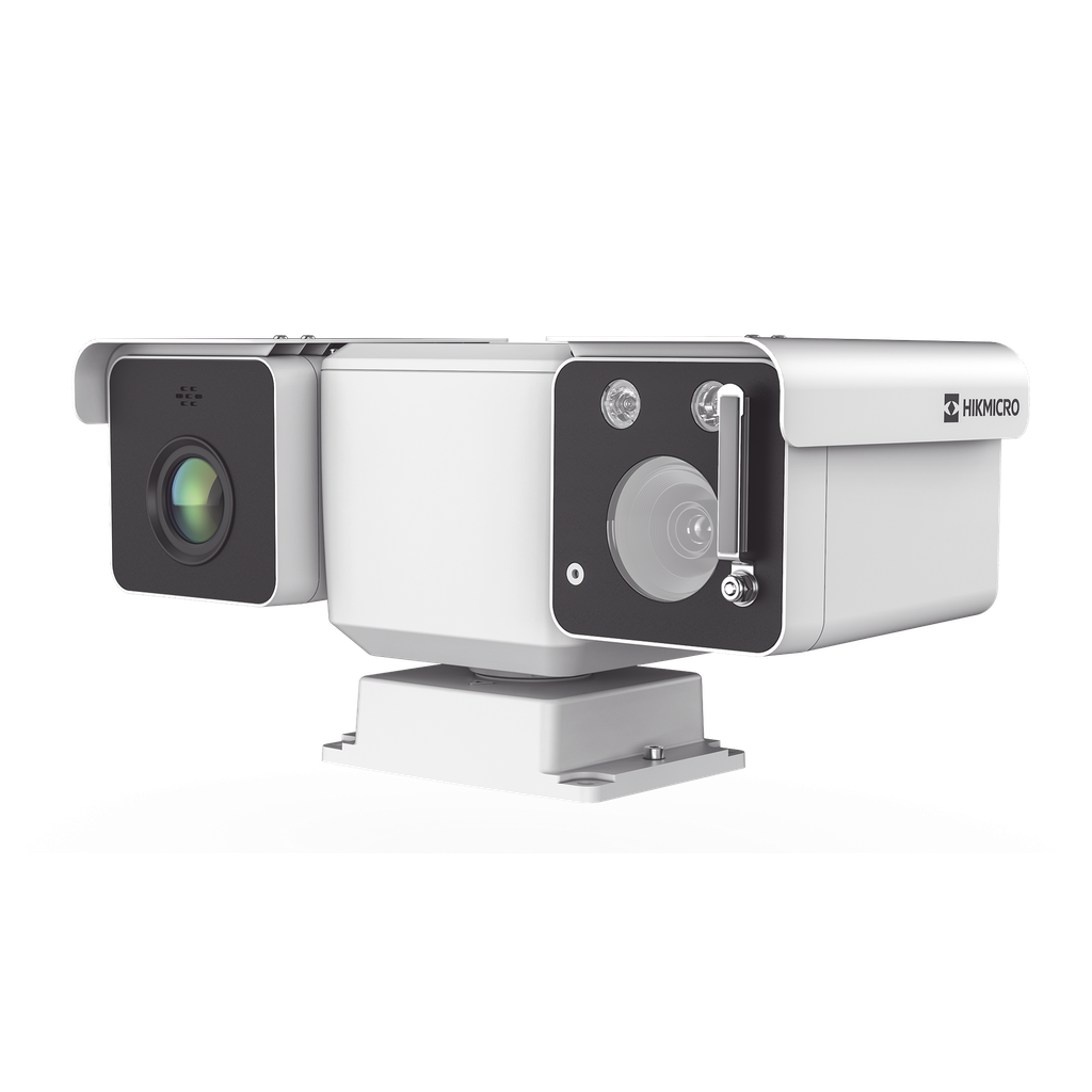 [HM-TD5537T-25/W] Mini Punta de Poste IP Dual / Térmica 25 mm (384 X 288) + Óptico 32X (4 Megapixel) / 800 mts IR / IP66 / Detección de Temperatura / microSD