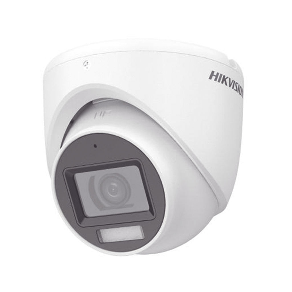 [DS-2CE76K0T-LMFS] [Dual Light + ColorVu] Turret TURBOHD 3K (5 Megapixel) / Lente 2.8 mm / 30 mts IR + 20 mts Luz Blanca / Gran Angular 104.9° / Exterior IP67 / Micrófono Integrado / dWDR / 4 Tecnologías / Metal