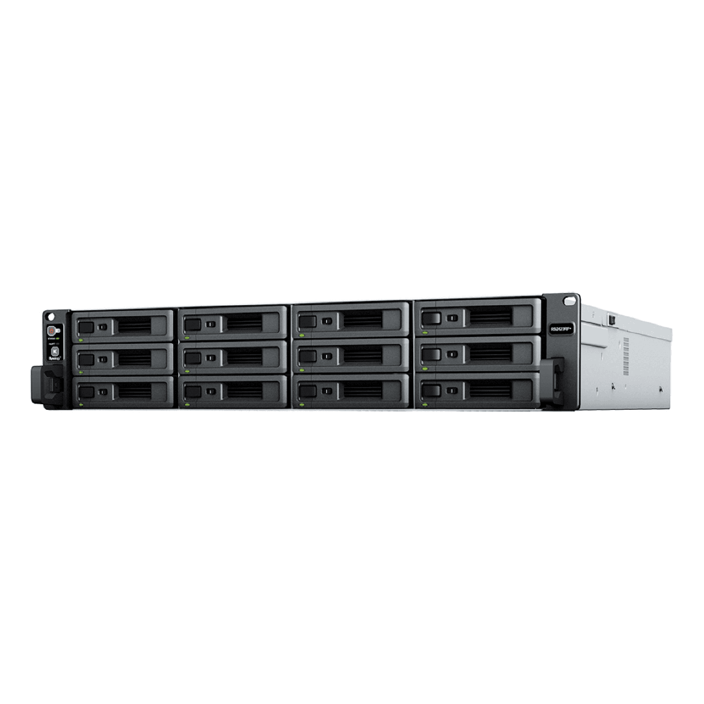 Servidor de Almacenamiento RackStation RS2423RP+ | 12 Bahías | 2U | Hasta 432 TB | Conectividad 10GbE | RAID Soportado | Fuentes de Alimentación Duales | Intercambio en Caliente | Compatibilidad con VMware y Hyper-V.