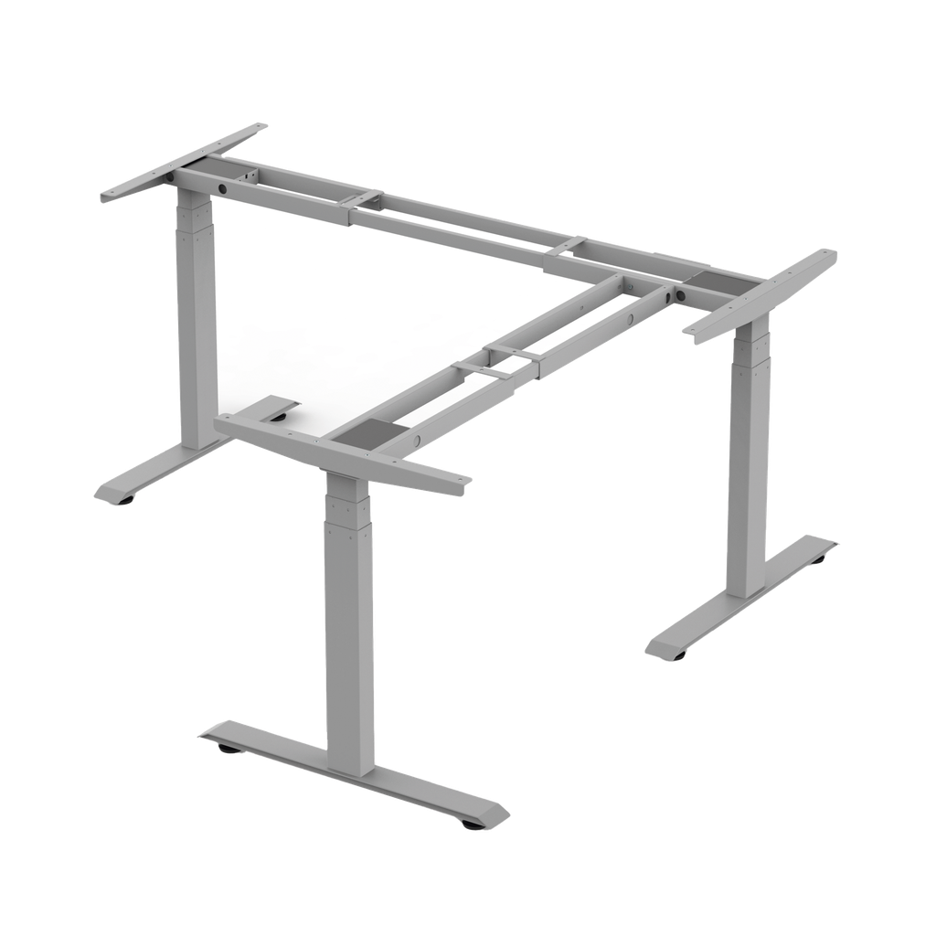 [EM33-3A3] Base de Escritorio Motorizado Profesional Tipo L (3 Columnas) / Altura Ajustable 60-125cm / Estructura Estable / Funcionamiento Suave / 4 Preset de Posiciones / Color Gris / Soporta hasta 150Kg de carga
