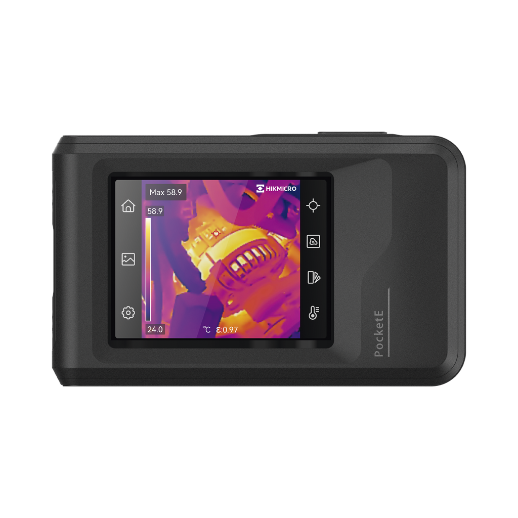 HM-TP40-1AQF/W-POCKETE POCKET-E - Cámara Termográfica Portátil Lente Térmico 1.35 mm (96 x 96) pixeles / Lente Optico (640 × 480) / WiFi / IP54 / Memoria interna 4 Gb / Hasta 4 Horas de Funcionamiento Continuo