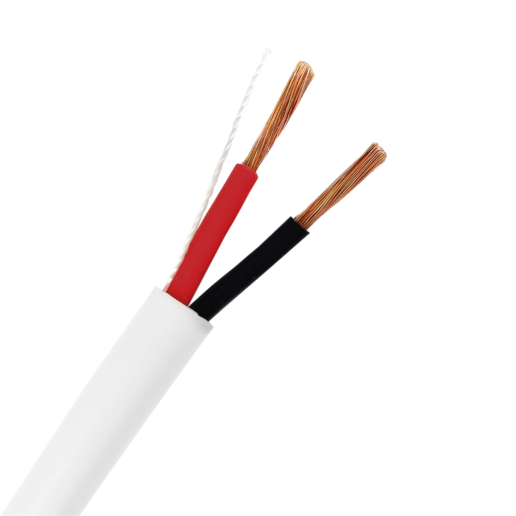 [EP-1802/500] Bobina de 152 Metros / 18AWG 2 Conductores / Cable Profesional de ALTA FIDELIDAD 100% Cobre / Libre de Oxígeno / Interior / Color Blanco / Para Aplicaciones de Audio, Control de Acceso y Automatización