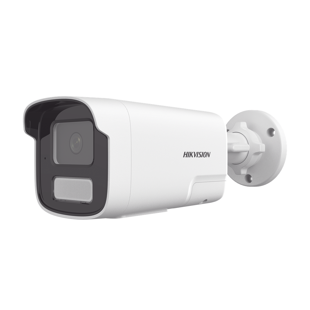 DS-2CD1T43G2-LIUF/SL [PROTECCIÓN ACTIVA] Bala IP 4 Megapíxel / Motion Detection 2.0 (Detección de Humanos y Vehiculos) / Lente 4 mm / Audio de Dos Vías / Luz Intermitente y Alerta de Audio / 50 Mts IR EXIR 2.0 / Exterior IP67 / WDR 120 dB / PoE