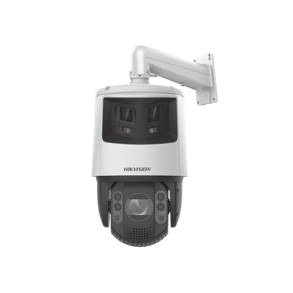 [TandemVu] PTZ IP 4 Megapixel con Cámara Panoramica 6 Megapixel / 25X Zoom / 200 mts IR / 30 mts Luz Blanca / ACUSENSE / IP66 / Alerta Audible y Luz Estroboscopica / Autoseguimiento / Hi-PoE / Alarmas I/O / Ultra Baja Iluminación / Micro SD