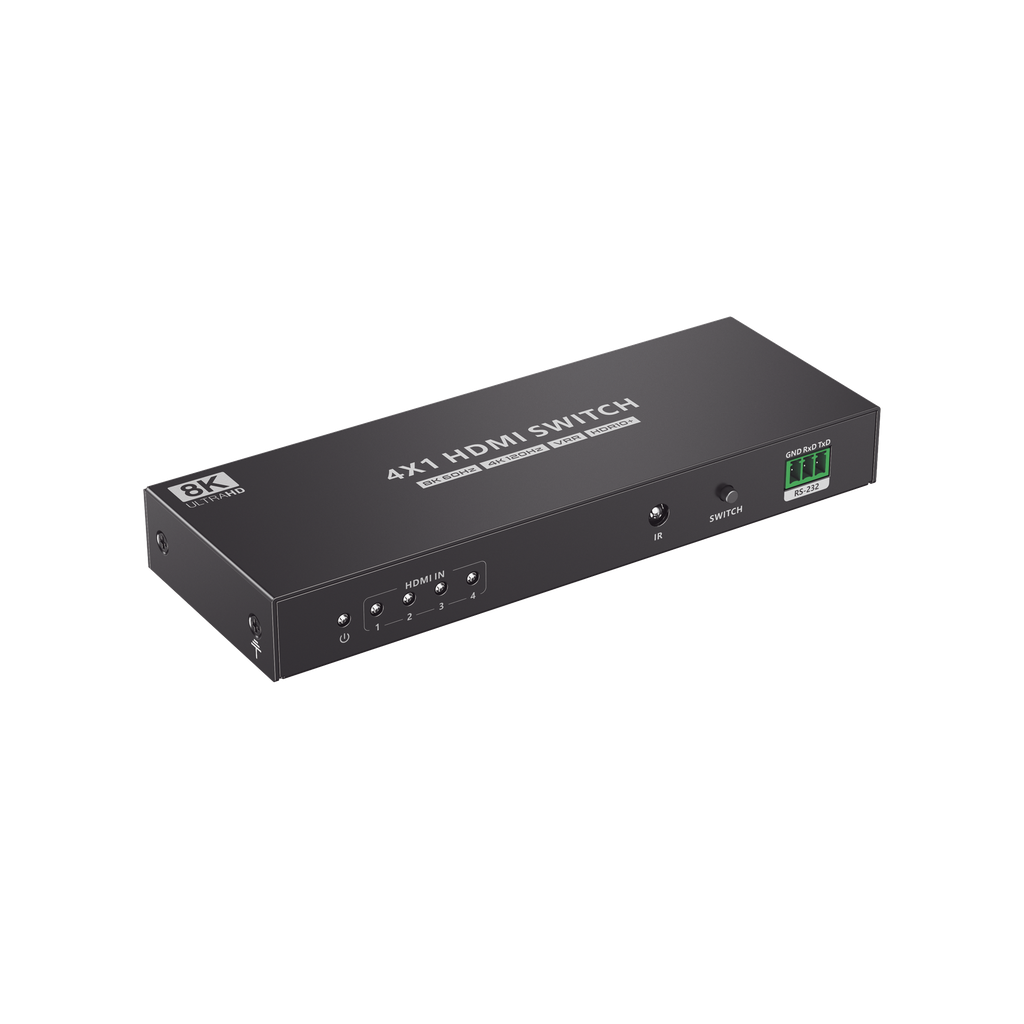 [TT401-8K] Switch Conmutador  HDMI 4X1 | 4 Entradas 1 Salida | Velocidad de trasmisión 48 Gbps | Resolución 8K | Salida de audio | HDCP 2.3