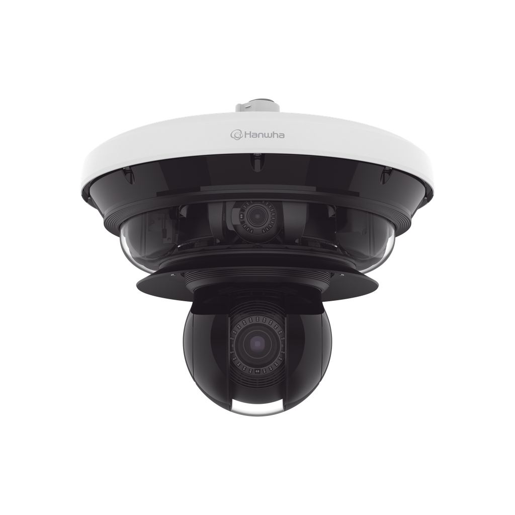 PNM-C34404RQPZ Cámara IP Multisensor 34MP (4 sensores 4K) con lentes motorizados / PTZ 2 MP 40X / Hasta 2 tarjetas MicroSD de 512GB / WDR de hasta 150dB / IP66 / IK10 / autoseguimiento / Inteligencia artificial para eventos
