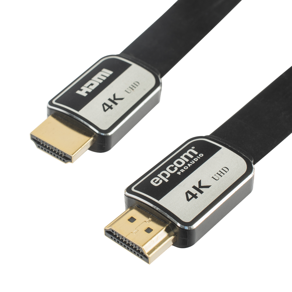 Cable HDMI de 1.8m | Alta Definición | Version 2.0 | Alta velocidad 18Gbps | 4K@60Hz | Conectores Chapados en Oro | Tipo Plano