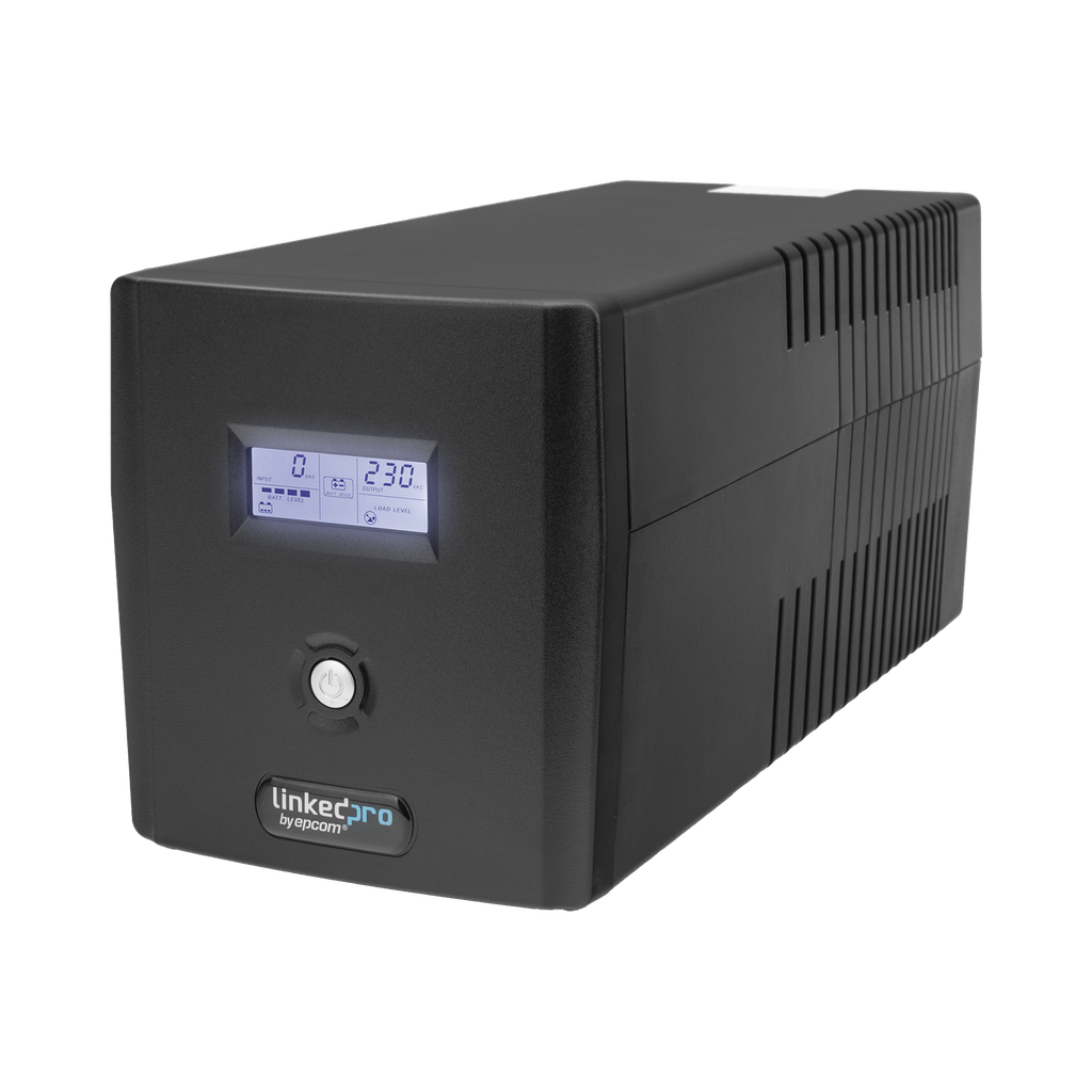 [LP1200LCD] UPS 1200VA/720W Pantalla LCD / Línea Interactiva 120Vca / 6 tomas 5-15R (4 Respaldadas) / Regulación de Voltaje / Protección RJ45