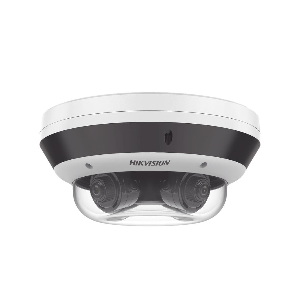 PanoVu Series / Vista Panorámica 360º / 4 Lentes Mot. 2.8 a 8 mm (4 Megapixel por Lente) / 16 Megapixel en Total / WDR 120 dB / DARKFIGHTER / Exterior IP67 / IK10 / PoE+ / 30 mts IR / Micro SD