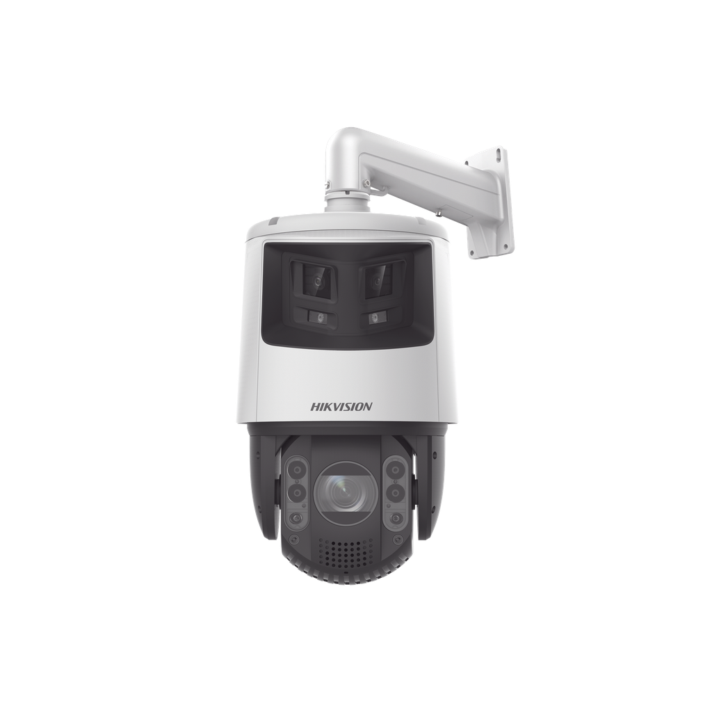 DS-2SE7C432MWG-EB/26(F0) [TandemVu] PTZ IP 4 Megapíxel con Cámara Panorámica 6 Megapíxel / 32X Zoom / 200 mts IR / 30 mts Luz Blanca / ACUSENSE / IP66 / Alerta Audible y Luz Estroboscópica / Autoseguimiento / Hi-PoE / Alarmas I/O / Ultra Baja Il
