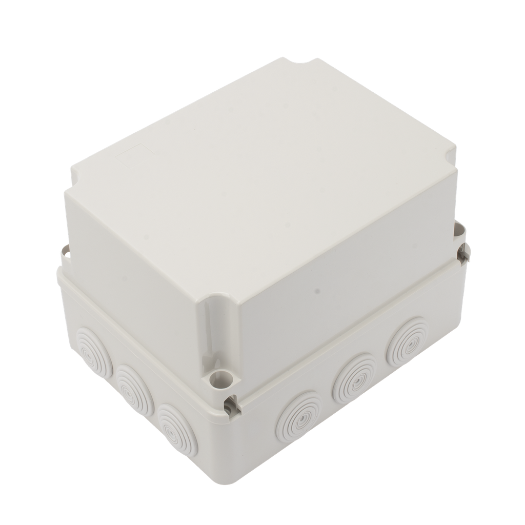 [PST-1924-1ER] Caja Derivación-Conexión de Plástico (190 X 240 X 165 mm) con 12 Glándulas de Goma. Para Instalaciones Comerciales, Residenciales e Industriales. Incluye Tornillería para su Tapa. Funciona También como Registro.