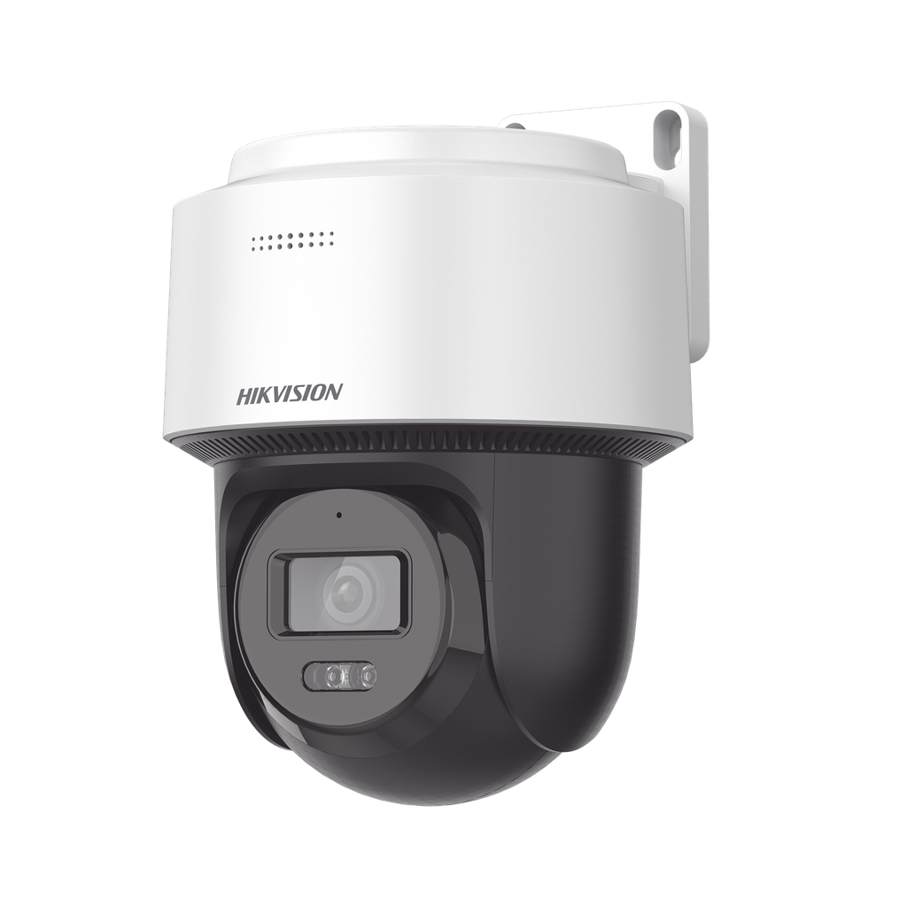 DS-2DE2C400MWG-E [FlexVu]  Domo PT IP 4 Megapixel / Lente 4 mm  / Dual Light (30 mts IR + 30 mts Luz Blanca)  / Autoseguimiento en Humanos / PoE / IP66 / Micrófono y Bocina Integrado (Audio de Dos Vías) / Micro SD / Incluye Montaje de Pared o Techo /