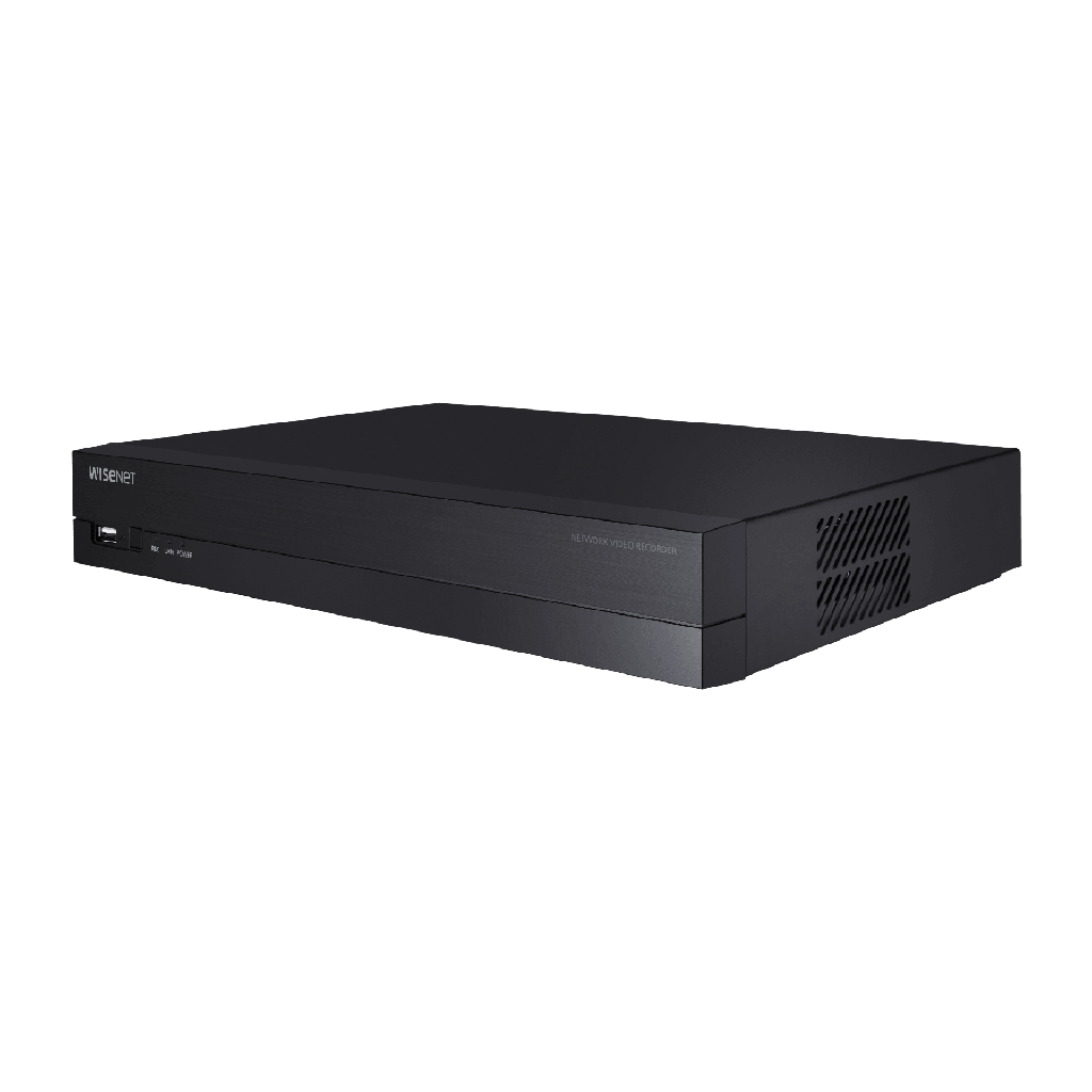 NVR 8 Megapíxel / 8 canales / H.265 / P2P Wisenet / 8 puertos PoE / Incluye 2TB para grabacion / NDAA