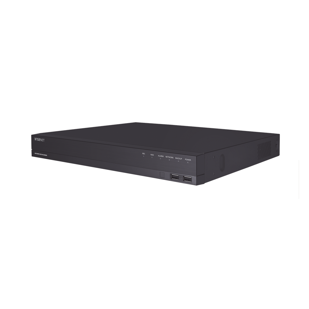 [ARN-1610S] ARN-1610S NVR 16 canales grabacion hasta 8MP / H.265 / P2P Wisenet / 16 puertos PoE Plug and Play / 80 Mbps para grabacion.