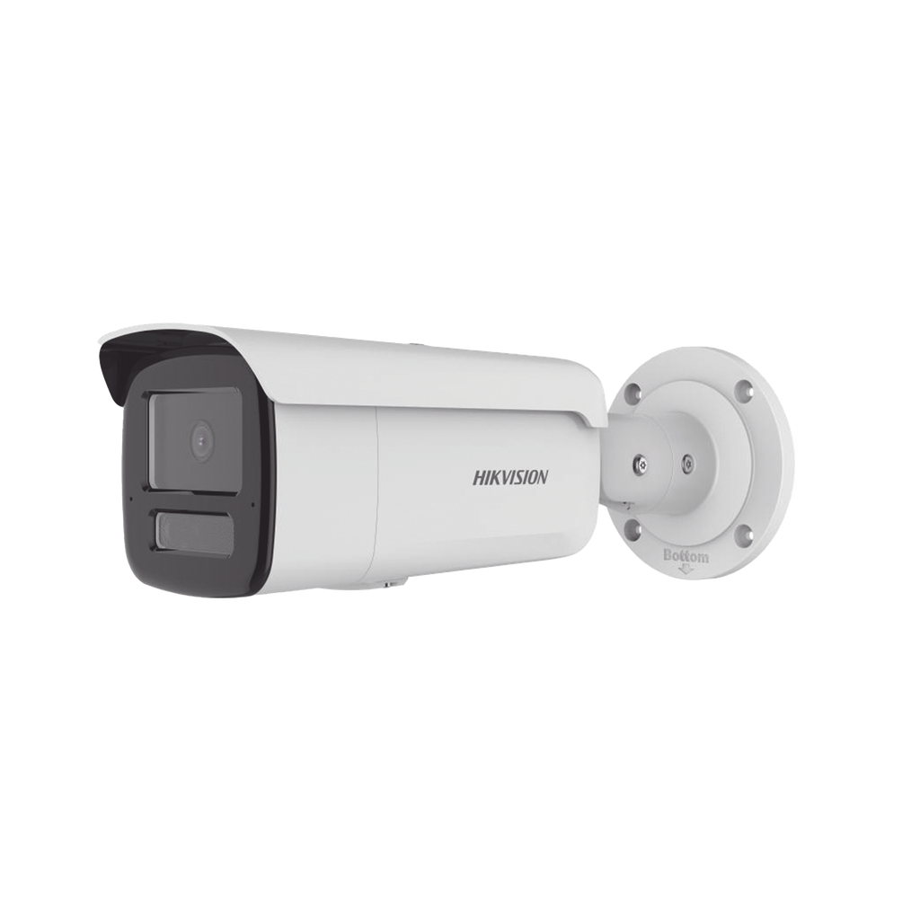 DS-2CD2T43G2-4LI2U [Dual Light + 2 Micrófonos Integrados] Bala IP 4 Megapixel / Lente 4 mm / 80 mts IR + 80 mts Luz Blanca / ACUSENSE / Exterior IP67 / IK10 / WDR 120 dB / PoE / Micro SD  / ACUSEEK